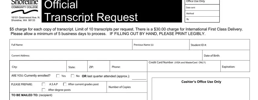 part 1 to writing shoreline community college transcripts