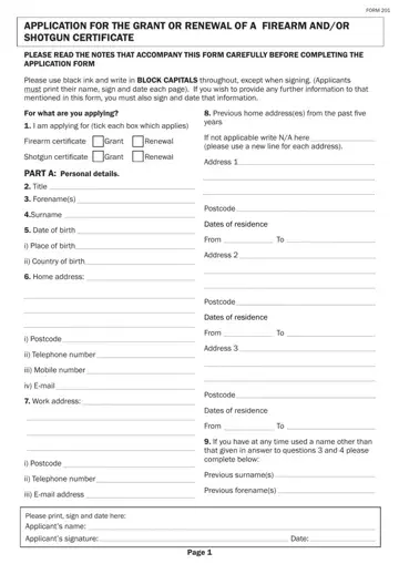 Shotgun Application Form Preview