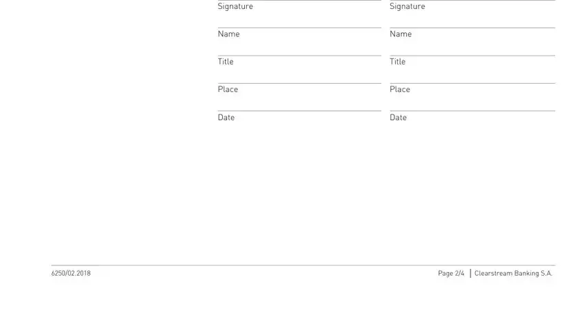 part 4 to entering details in signature specimen sample