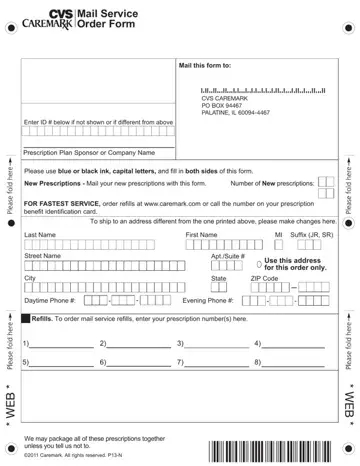 Silverscript Mail Order Form Preview