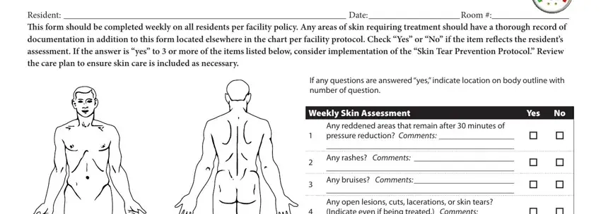 filling out skin assessment form pdf part 1