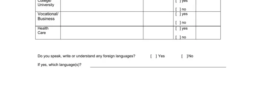 sky zone application yesnoyesnoyesnoyesno, and YesNo fields to insert