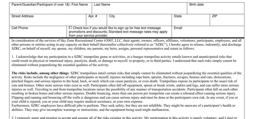 Sky Zone Dayton Printable Waiver