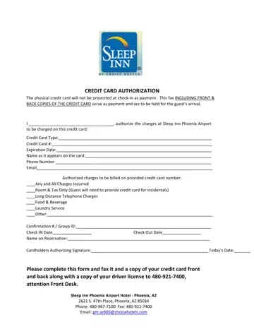 Sleep Out Form In Hotel Preview