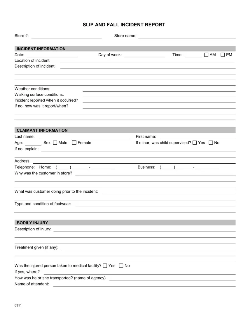 Slip Fall Incident Report Sample PDF Form FormsPal