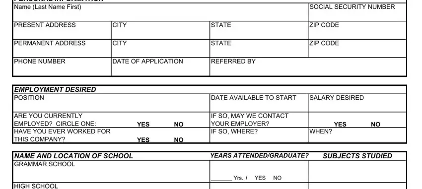 smoothie king employment application fields to complete