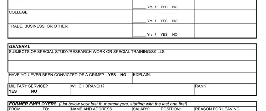 Filling in smoothie king employment application stage 2