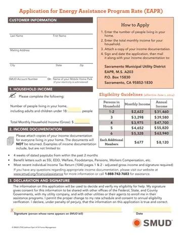 Smud Assistance Application Form Preview