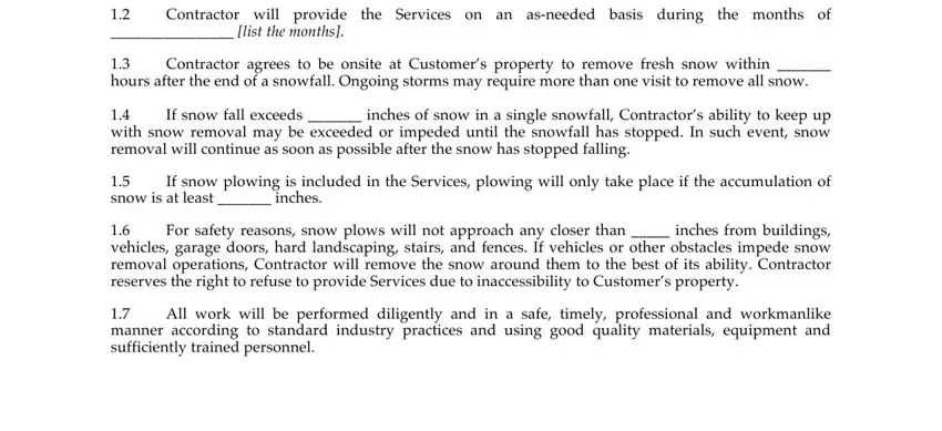 Entering details in snow plowing contract part 2