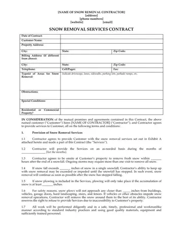 Snow Removal Contract Template Preview