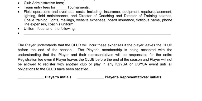 step 2 to filling out players contract