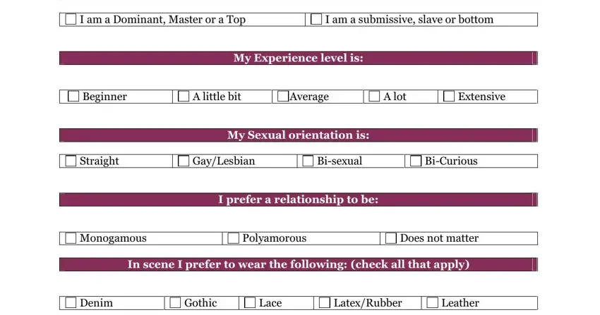 bdsm limits list gaps to fill out