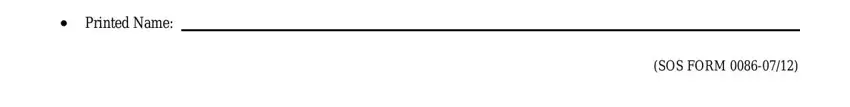 SOS Printed Name, and SOS FORM fields to insert