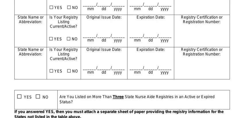 Filling in cna renewal sc step 4