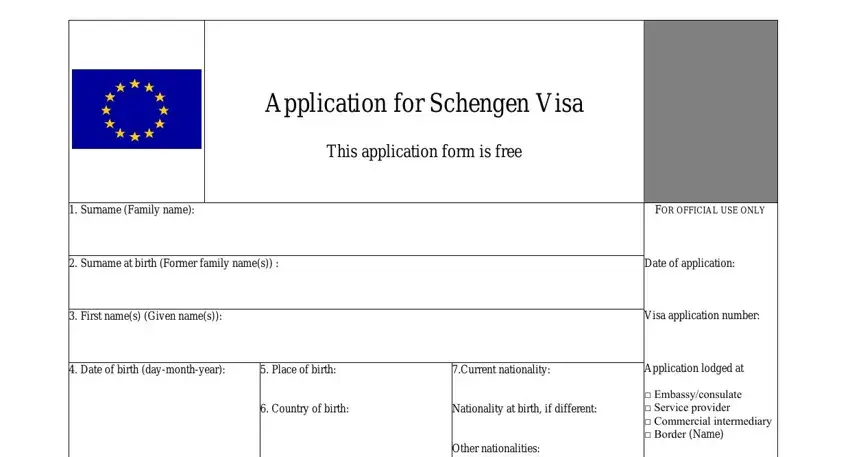 schengen visa for spain spaces to complete