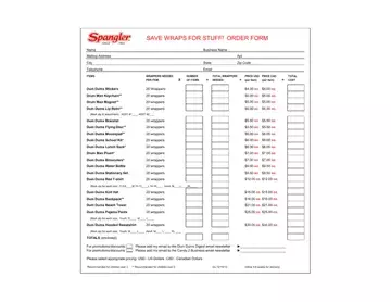 Spangler Order Form Preview