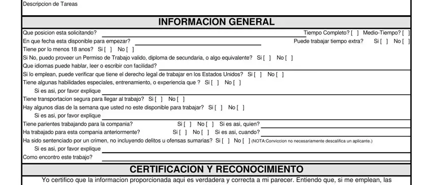 part 5 to finishing employment application spanish english