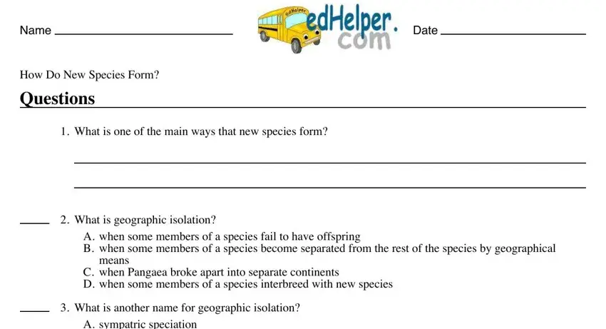 Filling in what is a species worksheet answers step 2