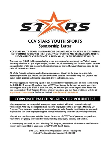 Sports Sponsorship Letter Form Preview