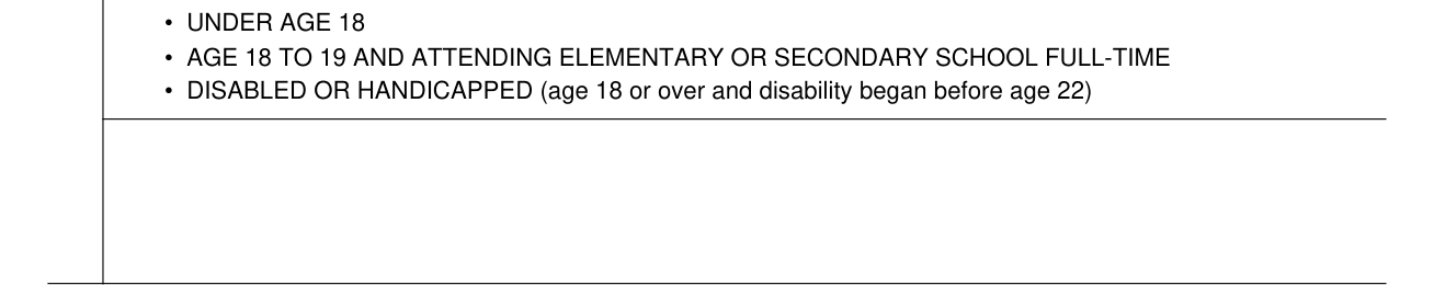 Form SSA-16 example filled out, your children