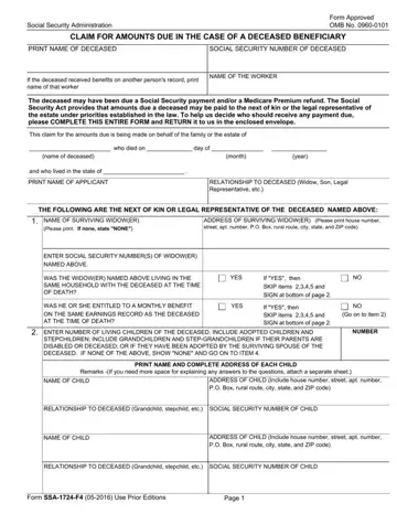 Ssa 1724 Form Preview