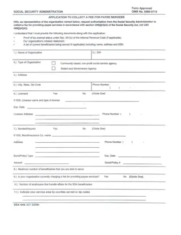 Ssa 445 Form Preview