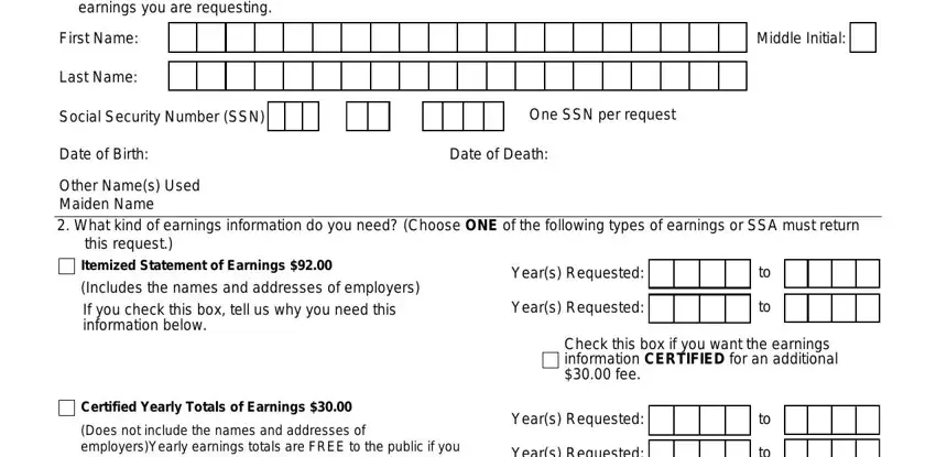 Filling out social earnings security stage 3