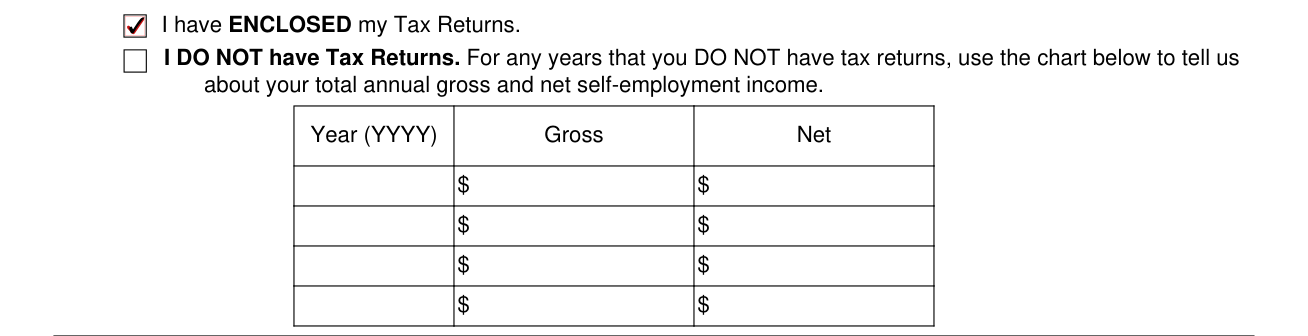 Form SSA-820-BK example filled out, tax Returns