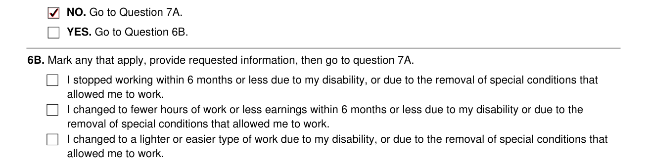 Form SSA-820-BK example filled out, wORK INCENTIVES