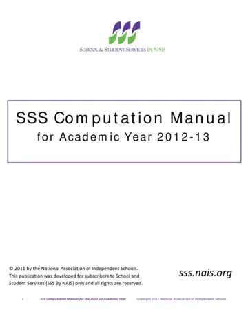 Sss Computation Manual Form Preview