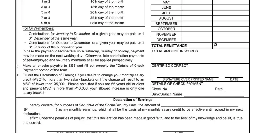 stage 2 to filling out sss payment slip form