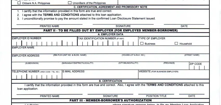 sss form loan PREFERRED BANK, CASH CARDSAVINGS ACCOUNT NO To be, Citibank NA Philippines, O UnionBank of the Philippines, I certify that the information, C CERTIFICATION AGREEMENT AND, PRINTED NAME, SIGNATURE, DATE, PART II  TO BE FILLED OUT BY, EMPLOYER ID NUMBER, I I I I I I I I I ILll, EMPLOYER NAME, TAX IDENTIFICATION NUMBER if an  I, and Lll blanks to fill