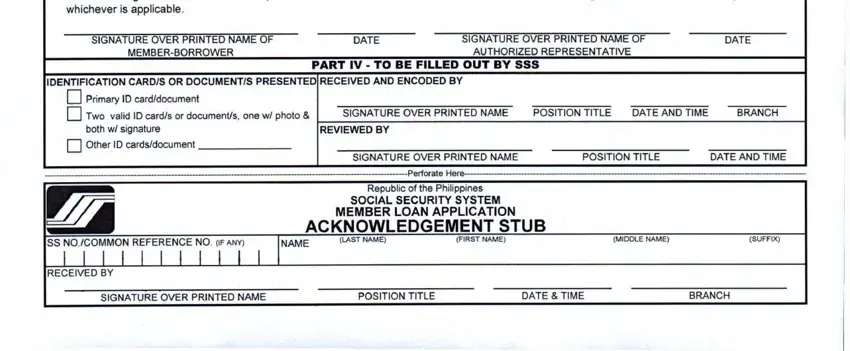 Filling in sss form loan step 3