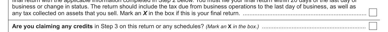 Form ST-101 example filled out, is this your final return?