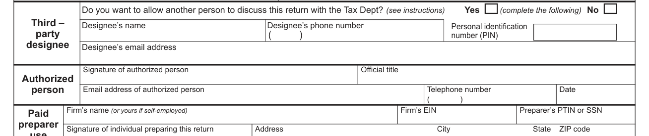 Form ST-101 example filled out, step 9 Sign and mail this return