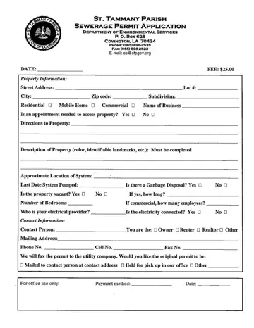 St Tammany Parish Permit Form Preview