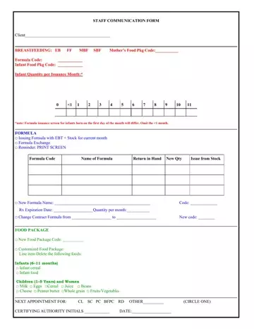 Staff Communication Form Preview