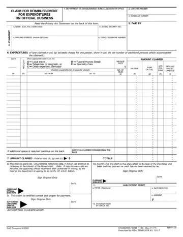 Standard Form 1164 Preview