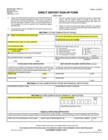 Standard Form 1199 A Preview