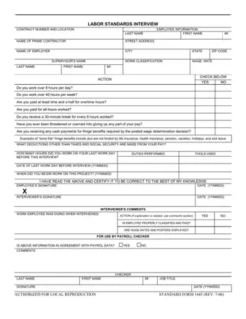 Standard Form 1445 Preview