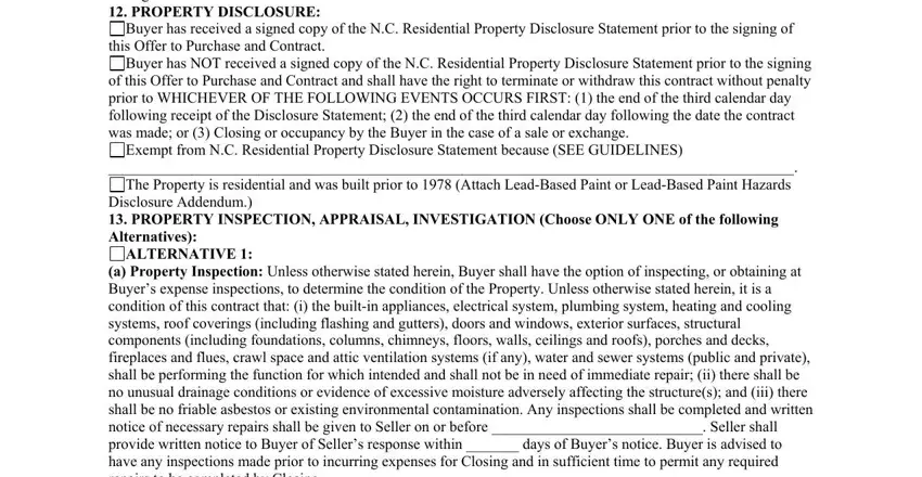 Filling out north carolina real estate contract form stage 5