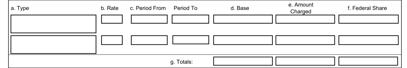 Standard Form 425 example filled out, 11. Indirect Expense