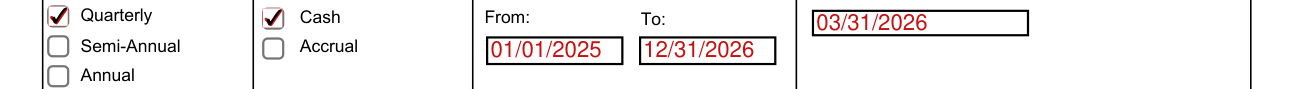 Standard Form 425 example filled out, 8. Project/Grant Period
