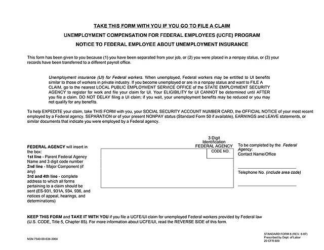 Standard Form 8 first page preview