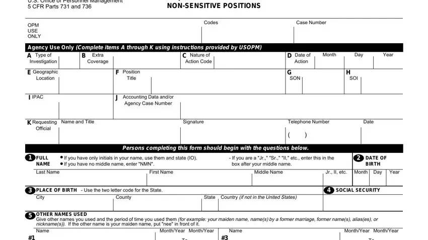 stage 1 to writing Standard Form 85