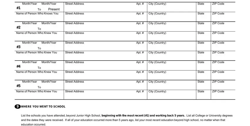 step 4 to filling out Standard Form 85