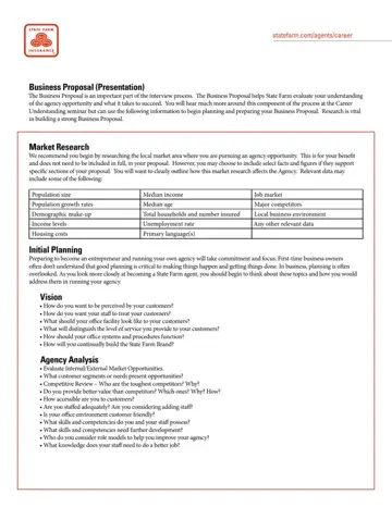 State Farm Business Proposal Form Preview