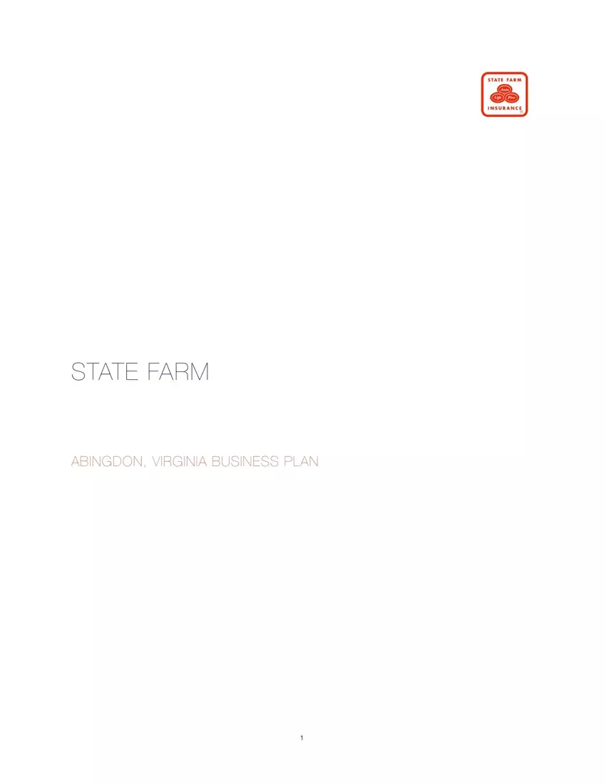 State Farm Insurance Business Plan Template first page preview