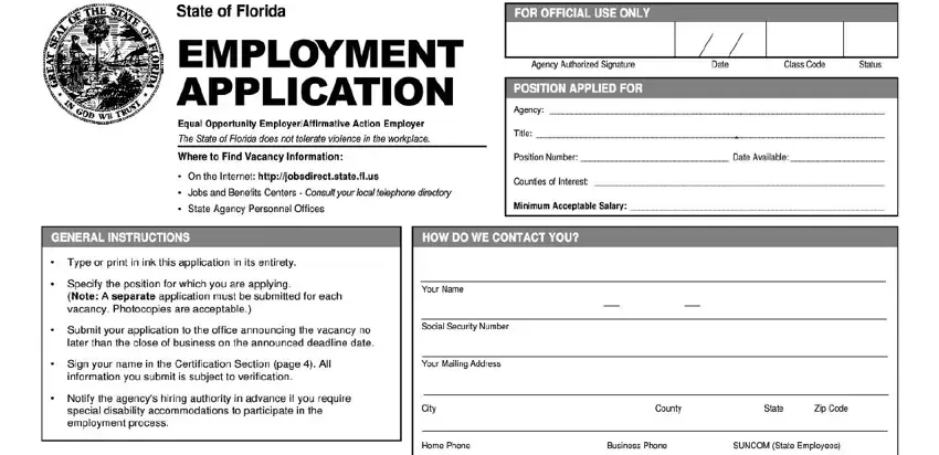 State Florida Employment Application Pdf Form Formspal 1541