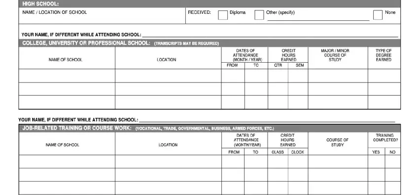 state of florida online application  fields to fill